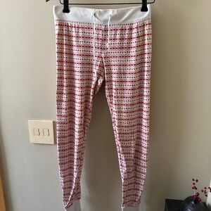 Gap Body Red and White Printed Cozy Jogger Pajama Bottoms / Sweatpants